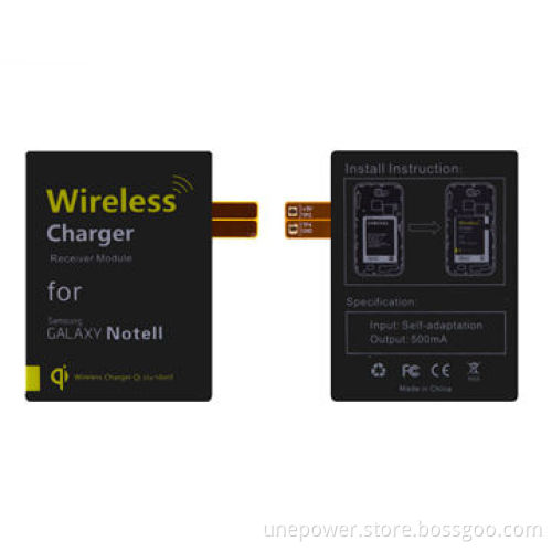Internal Wireless Chargers Receiver for Samsung Note Phones, Black and White Color, Qi Standard